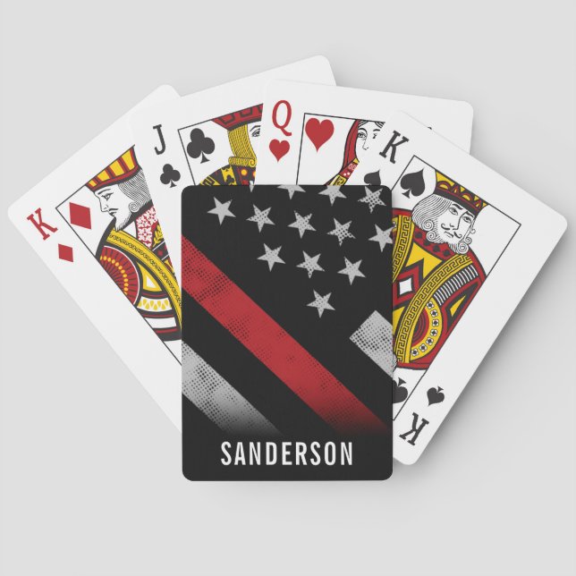 Firefighter Fire Department Retirement Party Playing Cards (Back)