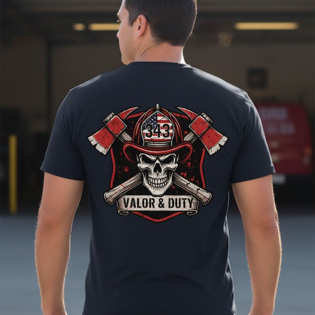 Firefighter/Fire Department Skull Axes T-Shirt (Creator Uploaded)