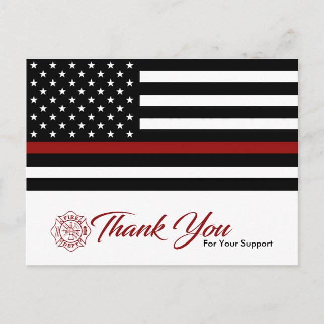 Firefighter / Fire Dept Thank You Postcard (Front)