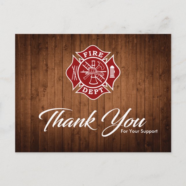 Firefighter / Fire Dept Thank You Postcard (Front)