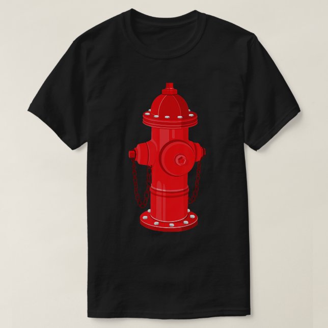 Firefighter Fire Hydrant Firetruck Dog Water Hose  T-Shirt (Design Front)