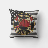 Firefighter Fire Rescue Department USA Flag Custom