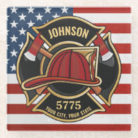 Firefighter Fire Rescue Department USA Flag Custom