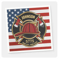 Firefighter Fire Rescue Department USA Flag Custom