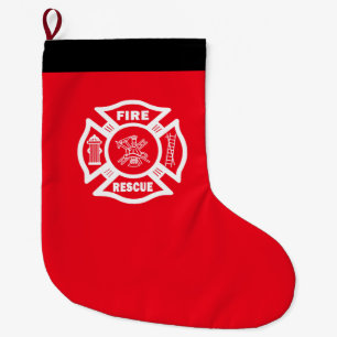 Firefighter Fire Rescue Large Christmas Stocking