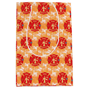 Firefighter Fire Rescue Maltese Cross Fire Medium Gift Bag