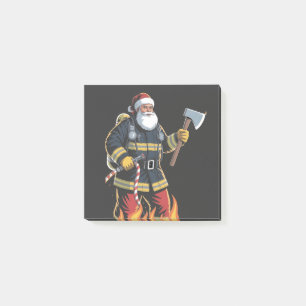 Firefighter Fire Truck Christmas Tree Santa Xmas Post-it Notes