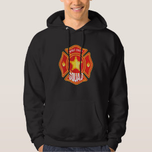 Firefighter Firefighting Fireman  Night Shift Squa Hoodie