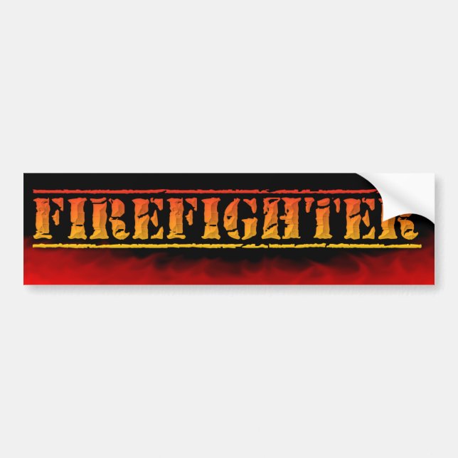 FIREFIGHTER FIREMAN BURNING FLAMES Bumper Sticker (Front)