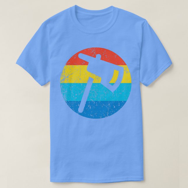 Firefighter Fireman Fire Axe Retro 1970x27s Style  T-Shirt (Design Front)