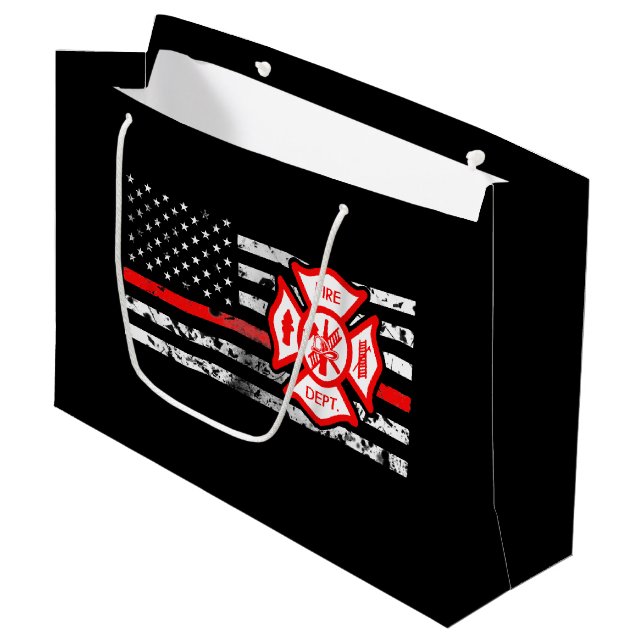 Firefighter Flag & Florian Cross Large Gift Bag (Front Angled)