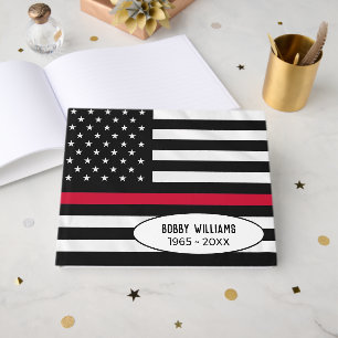 Firefighter Flag For Memorial Service Guest Book