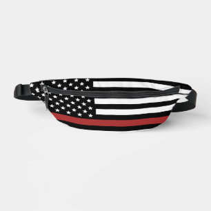 Firefighter Flag Thin Red Line USA Flag Bum Bags