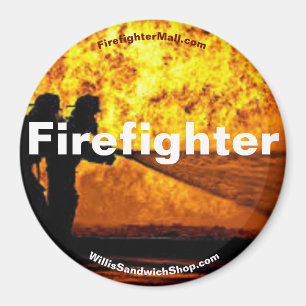 Firefighter flames magnet