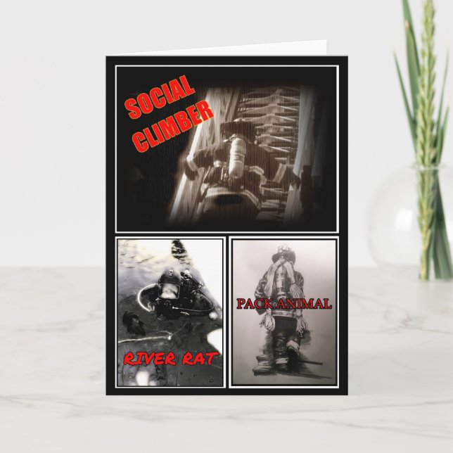 Firefighter  Folded Greeting Card (Front)