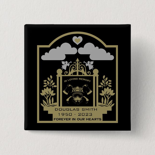Firefighter Funeral Memorial Gift 15 Cm Square Badge (Front)