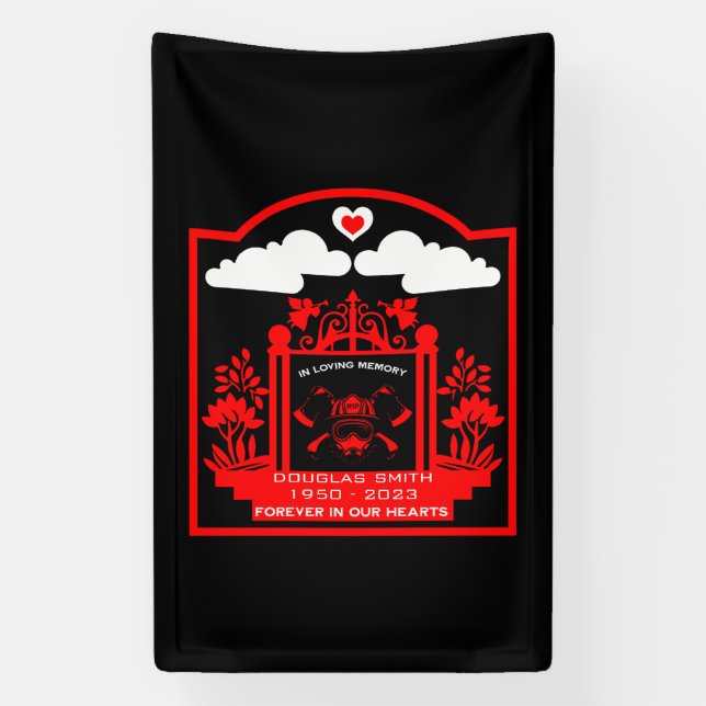 Firefighter Funeral Memorial Gift Banner (Vertical)