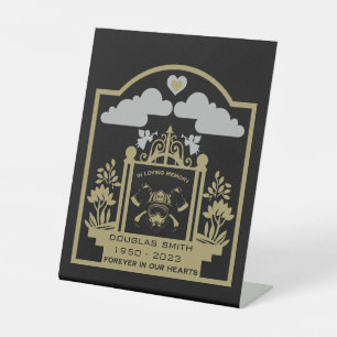 Firefighter Funeral Memorial Gift Pedestal Sign