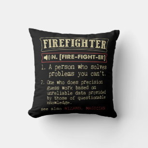 Firefighter Funny Dictionary Term.Png Cushion