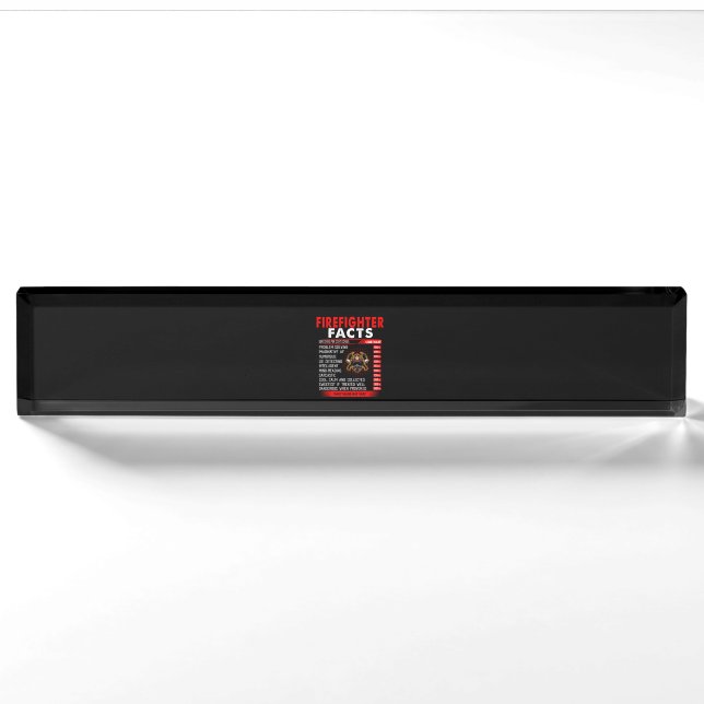 Firefighter Gift | Firefighter Facts Gifts Nameplate (Front)