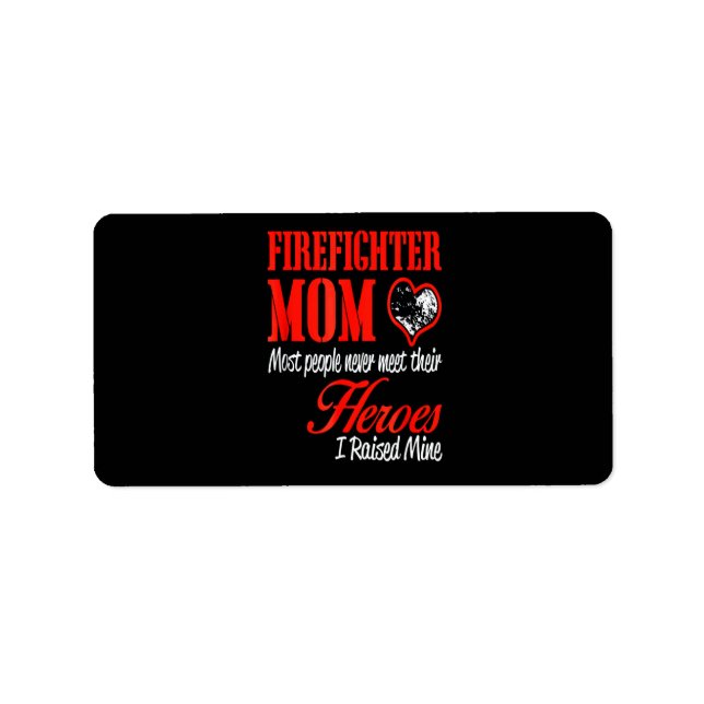 Firefighter Gift | Firefighter Mum Gifts Label (Front)