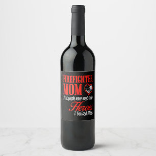 Firefighter Gift Firefighter Mum Gifts Wine Label