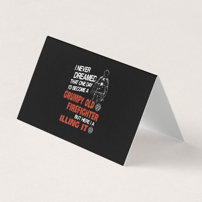Firefighter Gift | Grumpy Old Firefighter Business Card (Front)