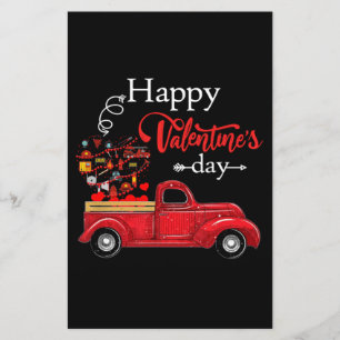 Firefighter Gift   Happy Valentine Day Firefighter Stationery