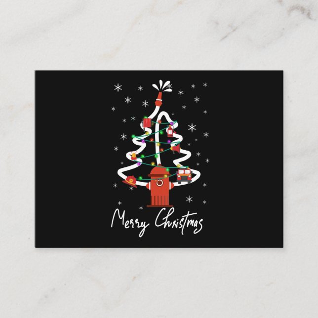 Firefighter Gift | Merry Christmas Firefighter Business Card (Front)
