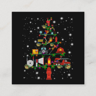 Firefighter Gift   Merry Christmas Firefighter Fun Square Business Card