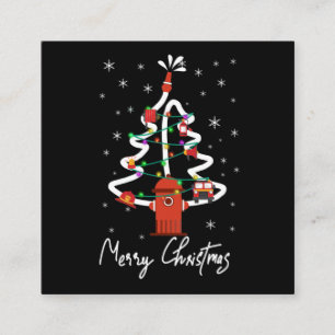 Firefighter Gift Merry Christmas Firefighter Square Business Card