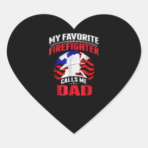 Firefighter Gift   My Favourite Firefighter Heart Sticker