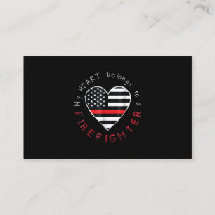 Firefighter Gift My Heart Be Longs Firefighter Business Card