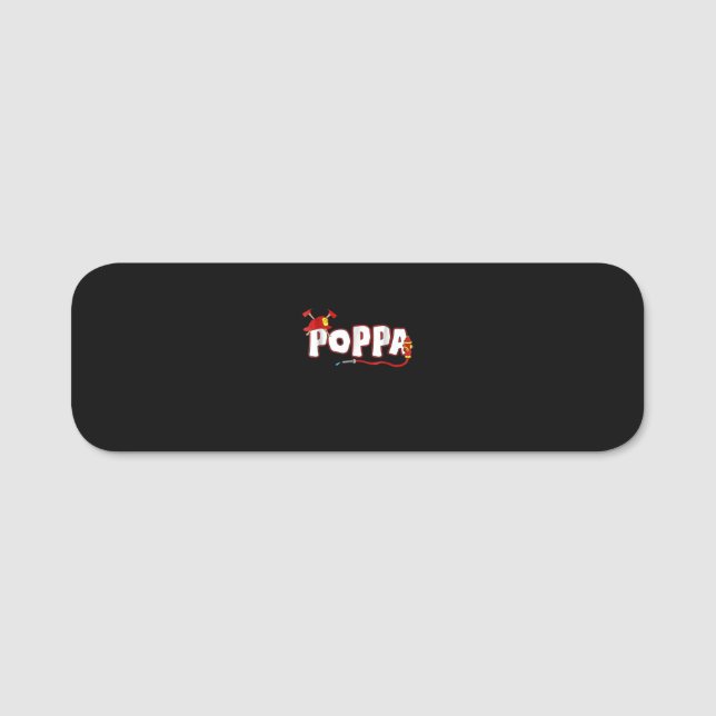 Firefighter Gift | Poppa Firefighter Gifts Name Tag (Front)