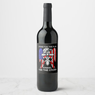 Firefighter Gift Stand For The Flag Firefighter Wine Label