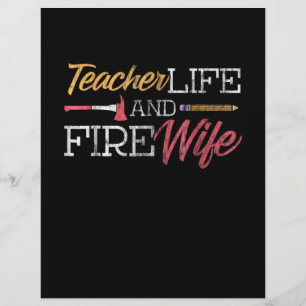 Firefighter Gift   Teacher Life And Fire Wife Custom Letterhead
