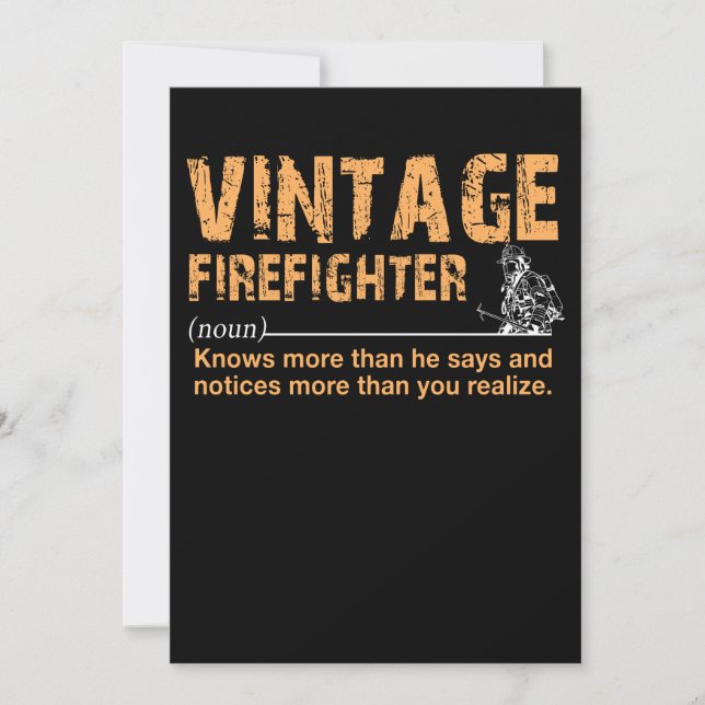 Firefighter Gift | Vintage Firefighter Funny Holiday Card (Front)