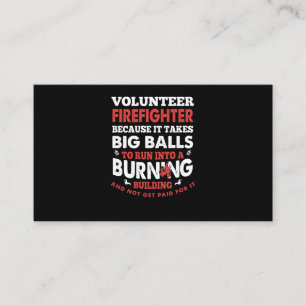 Firefighter Gift Volunteer Firefighter Business Card