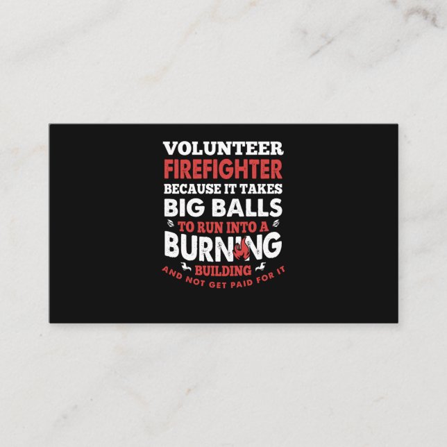 Firefighter Gift | Volunteer Firefighter Business Card (Front)