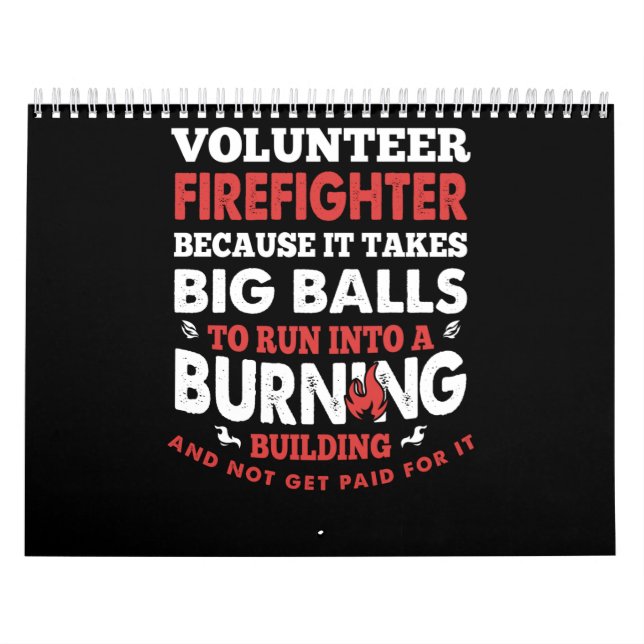 Firefighter Gift | Volunteer Firefighter Calendar (Cover)