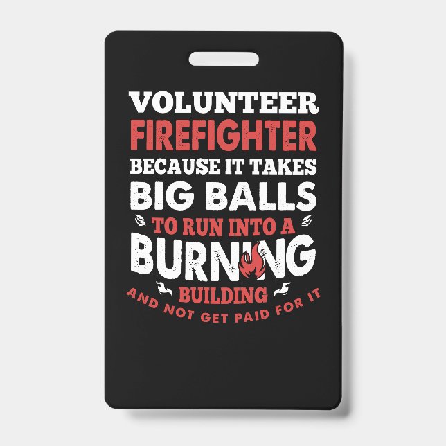 Firefighter Gift | Volunteer Firefighter ID Badge (Front)