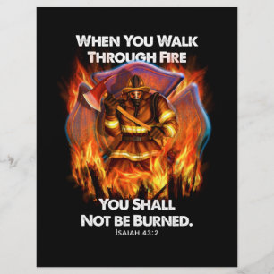 Firefighter Gift When You Walk Through Fire Custom Letterhead