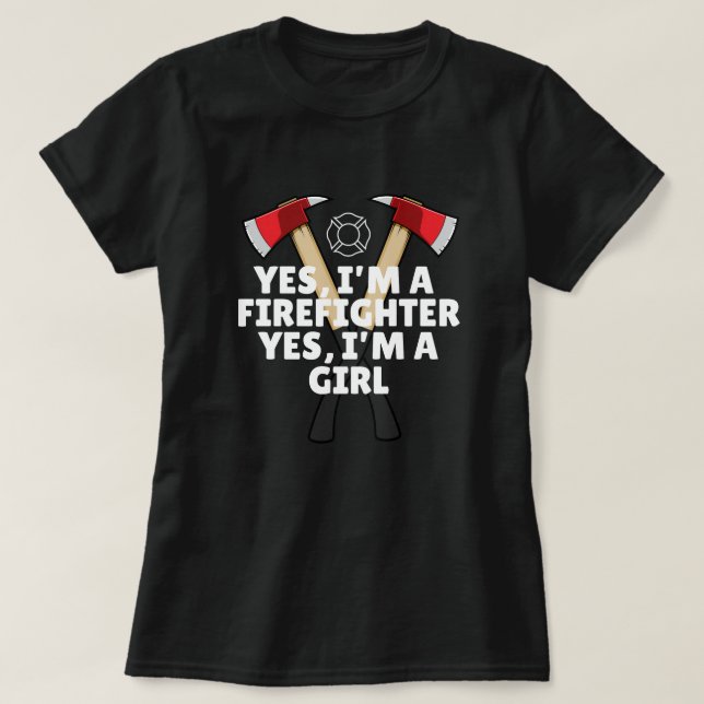 firefighter girl T-Shirt (Design Front)