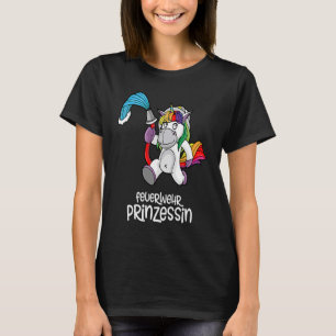 Firefighter Girl Unicorn Fire Brigade T-Shirt