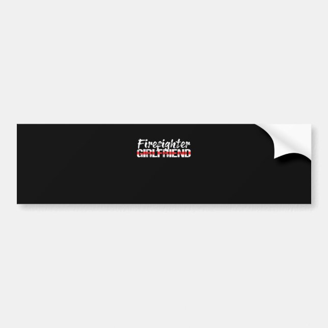 Firefighter Girlfriend Thin Red Line Firewoman Bumper Sticker (Front)