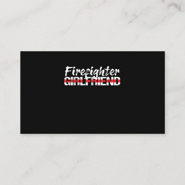 Firefighter Girlfriend Thin Red Line Firewoman Loyalty Card (Front)