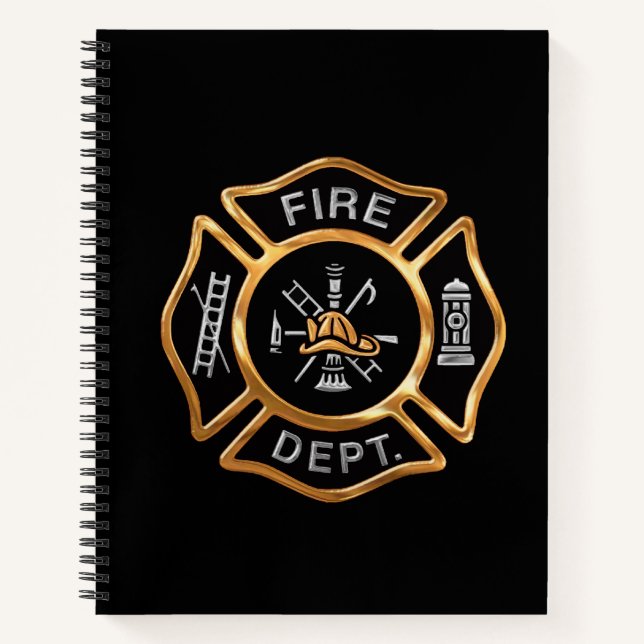 Firefighter Gold Badge Notebook (Front)