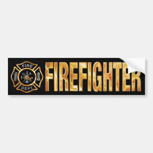 Firefighter Gold Bumper Sticker
