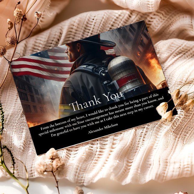 Firefighter Graduation Ceremony Thank You Card (Creator Uploaded)