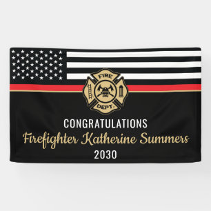  Firefighter Graduation Party Fire Department Banner
